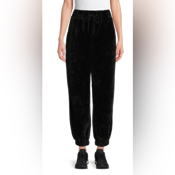 No Boundaries Pants - No Boundaries Black Faux Fur Joggers
